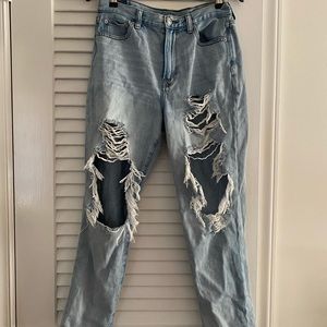 American Eagle high waisted ripped jeans